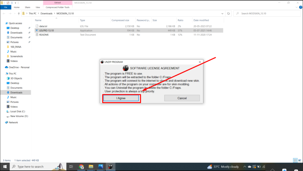 click on yes to install lol skin